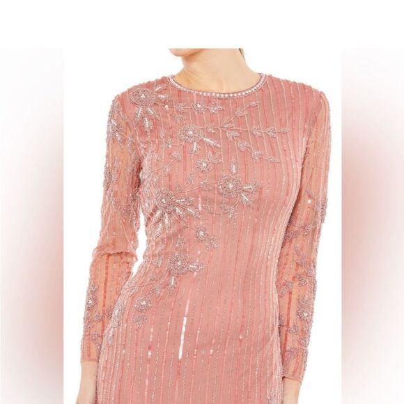 Mac Duggal embellished high neck illusion long sleeve gown 11136 NWT 12 - Picture 3 of 12